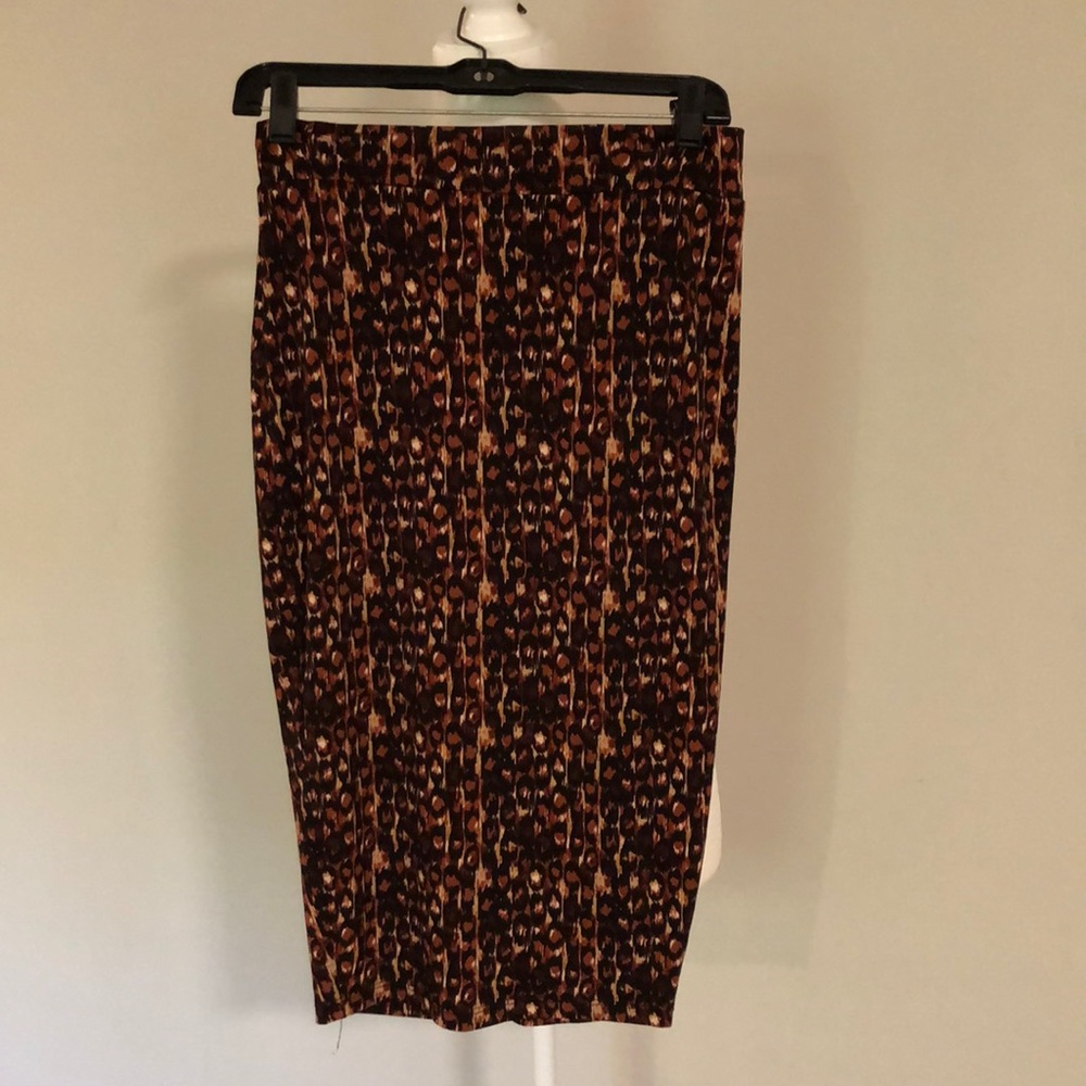 Veronica m leopard pencil skirt with slit